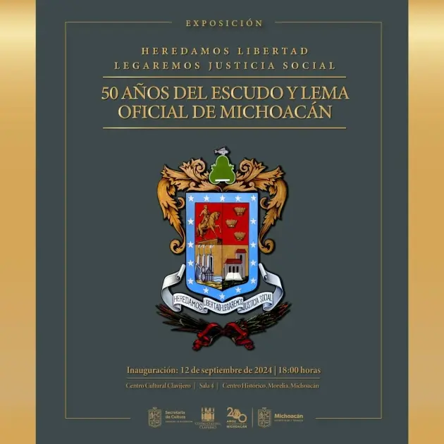 Con exposición, Gobierno de Michoacán conmemorará 50 años del escudo estatal 