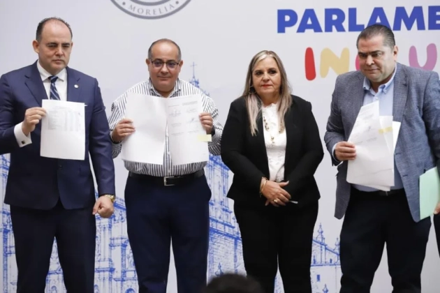 Firman Congreso del Estado y STASPLE convenio para aumento salarial de las y los trabajadores del Po
