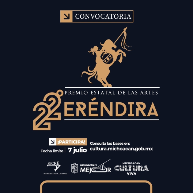 Últimos días para postular al Premio Estatal de las Artes Eréndira 2026 