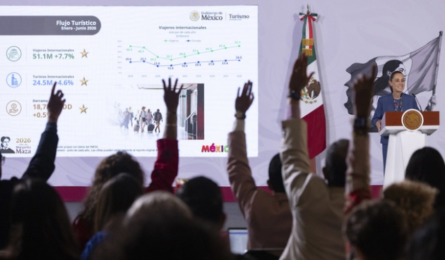 Claudia Sheinbaum Pardo destaca récord histórico de 51.1 millones de viajeros internacionales en primer semestre del 2026 