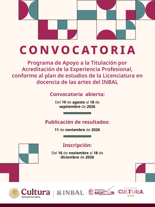 SECUM Anuncia Abierta convocatoria para que artistas michoacanos obtengan Licenciatura en Docencia de las Artes 