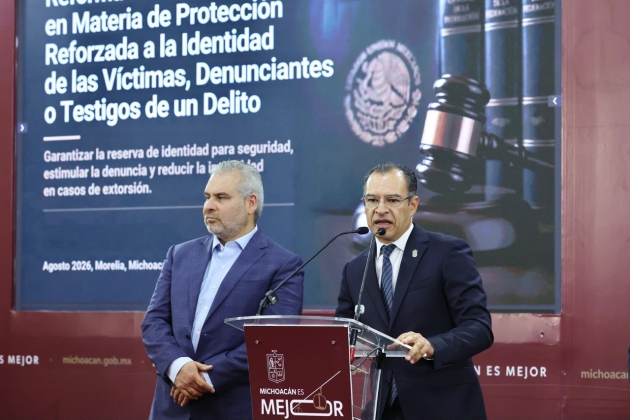 Este martes enviará Ramírez Bedolla al Congreso iniciativa para proteger la identidad de víctimas, denunciantes y Testigos del Delito 