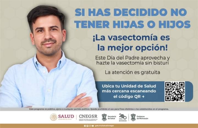 Vasectomía, método efectivo en la prevención de embarazos: SSM 