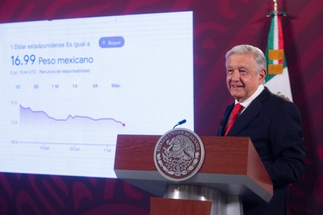 Dólar abre  julio a la baja; fortaleza del peso disminuye deuda externa: AMLO: