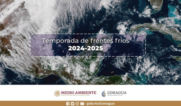 Se prevén 48 sistemas frontales y 7 tormentas invernales en México, durante la Temporada de Frentes Fríos 2024-2025