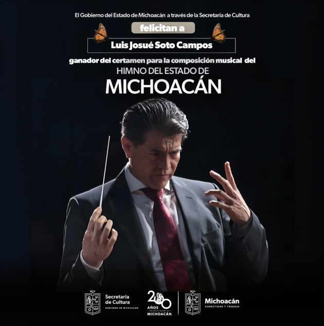 Anuncia Secum al ganador de la composición musical del himno de Michoacán 