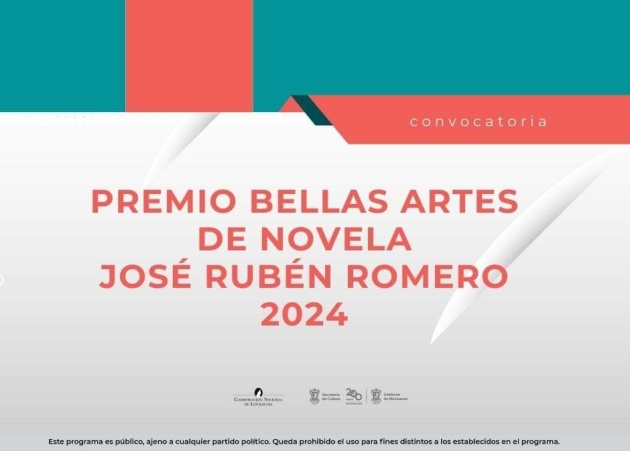 Convocan al Premio Bellas Artes de Novela José Rubén Romero 2024 