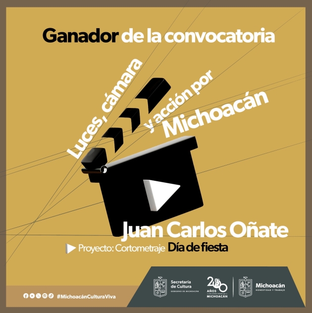 Gana Juan Carlos Oñate convocatoria de cine de la Secum 