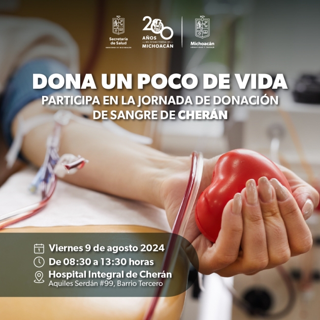 Invita SSM a participar en la colecta de sangre de Cherán 