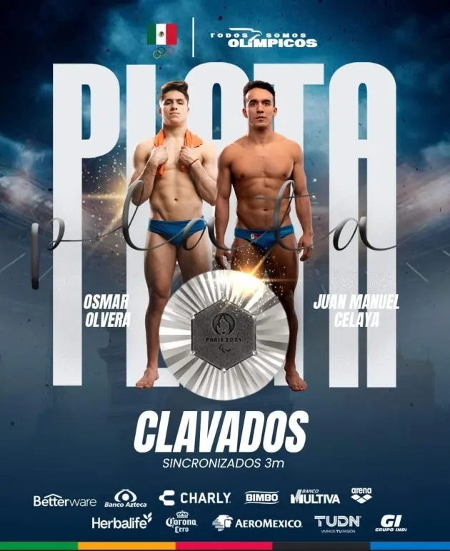 Osmar Olvera y Juan Manuel Celaya obtienen plata histórica para México desde el trampolín en París 2024
