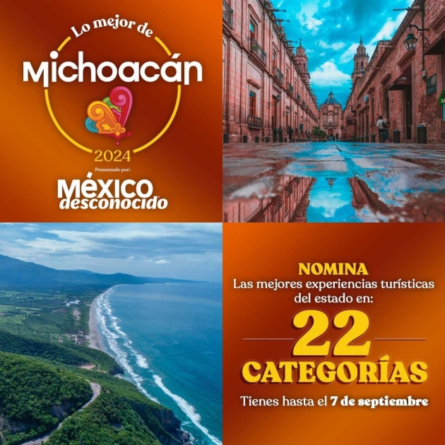 Michoacán te necesita; vota por tu mejor experiencia turística 