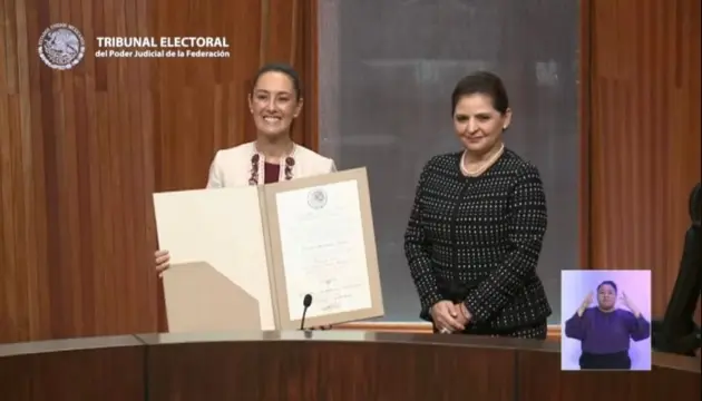 Claudia Sheinbaum recibe constancia como presidenta electa de Mexico por parte del tribunal electoral 