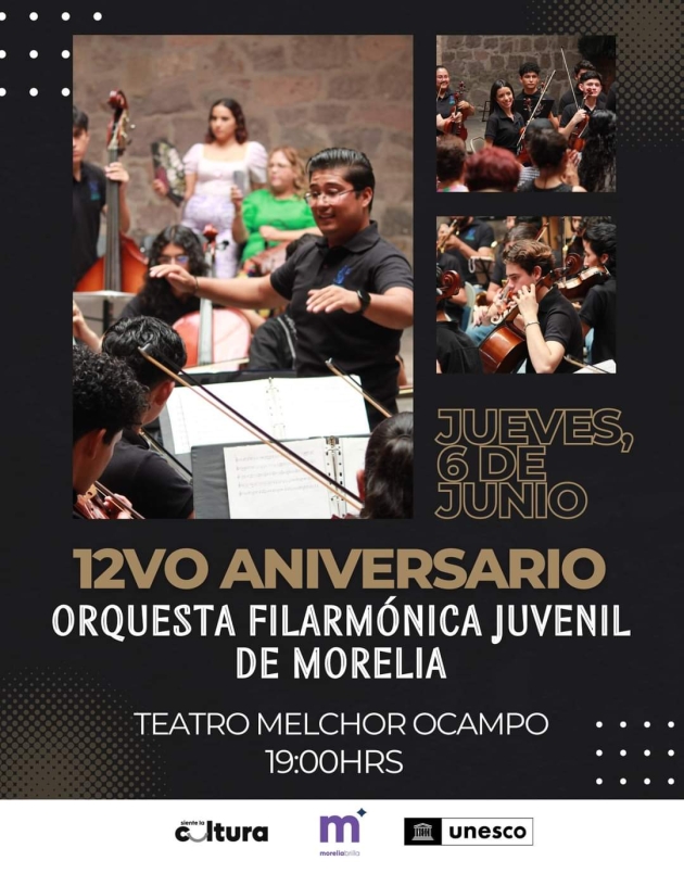 La  Filarmónica Juvenil de Morelia  celebra su 12 Aniversario con Magno Concierto  