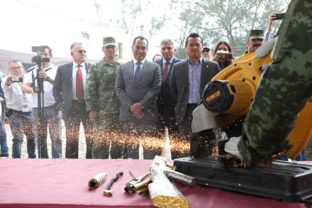 Participa FGE en ceremonia para la destrucción de armas de fuego 