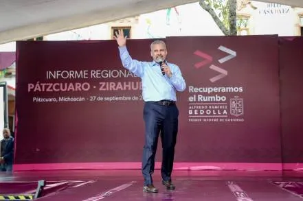 En la zona Regional de Pátzcuaro ofrece su 1 er informa de Gobierno Alfredo Ramírez Bedolla 