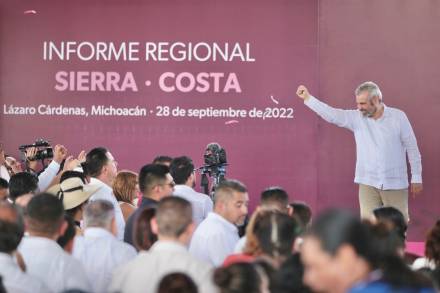 En el Informe Regional en Lázaro Cárdenas  Alfredo Ramírez Bedolla convoca a la Solidaridad con Personas Afectadas por los Sismos