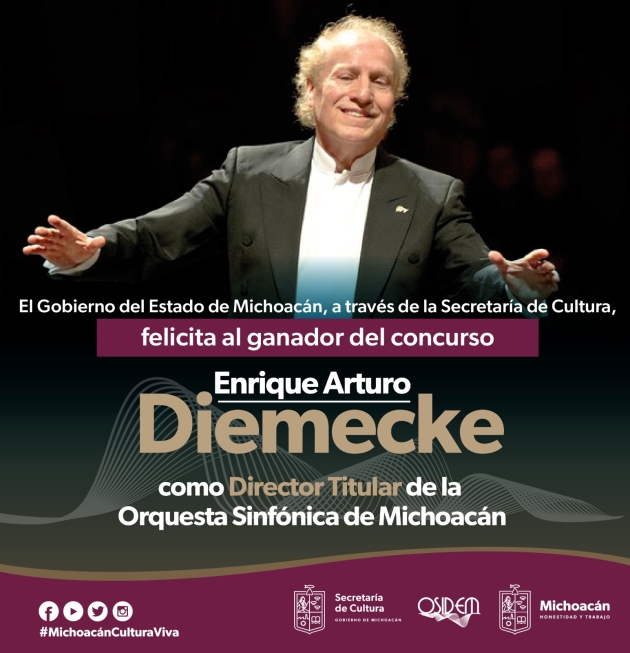 Enrique Diemecke, nuevo director de la OSIDEM: Secum 