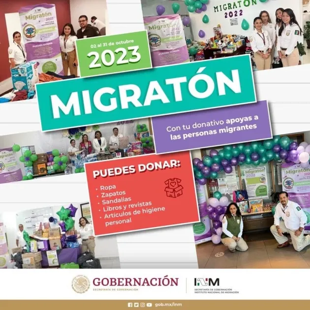 Semigrante instala centro de acopio del Migratón 2023 