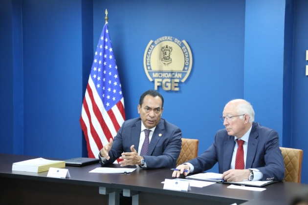 Visita Embajador de Estados Unidos en México, instalaciones de la Fiscalía General de Michoacán 