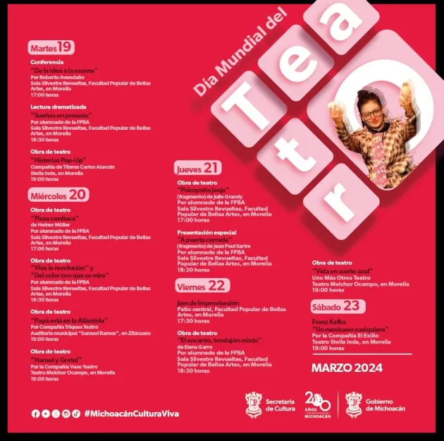 Michoacán Celebra el Día Mundial de Teatro con Artistas De la Entidad
