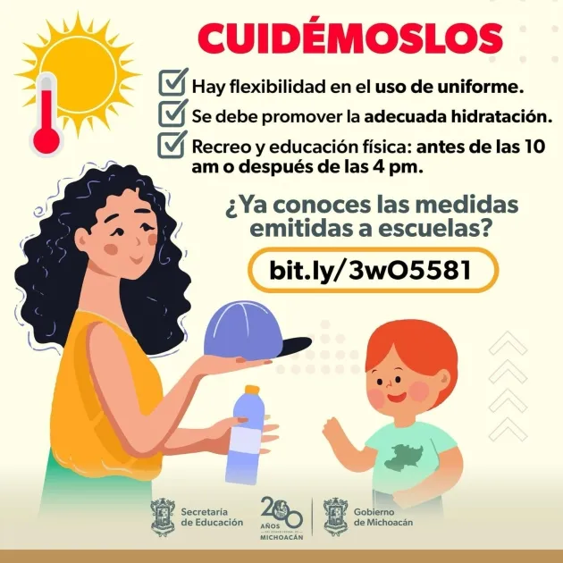 Estas son las medidas que recomienda la SEE a escuelas para prevenir afectaciones por calor 