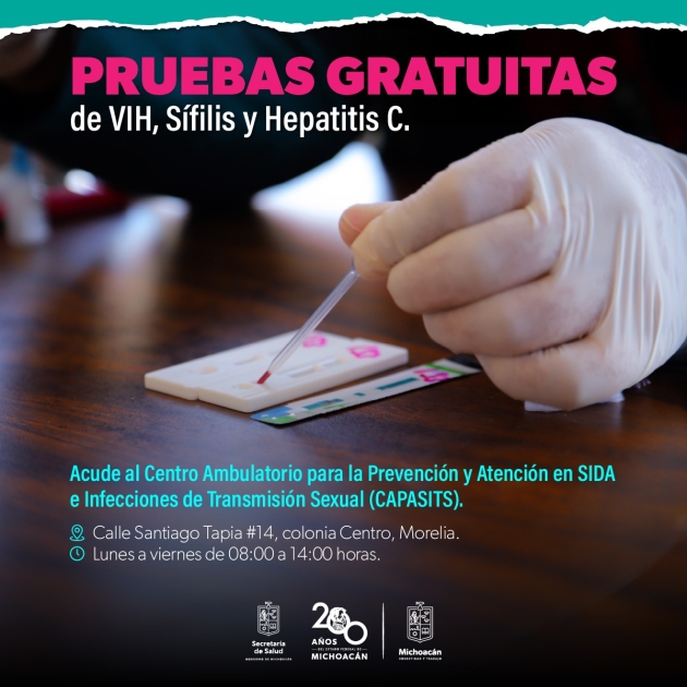 Realiza SSM pruebas rápidas y gratuitas de hepatitis C, VIH y sífilis 