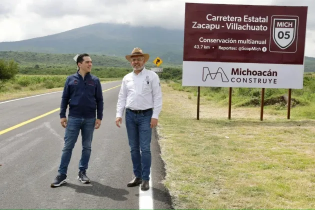 Inaugura Ramírez Bedolla rehabilitación carretera Zacapu-Villachuato; se invirtieron 201 mdp 