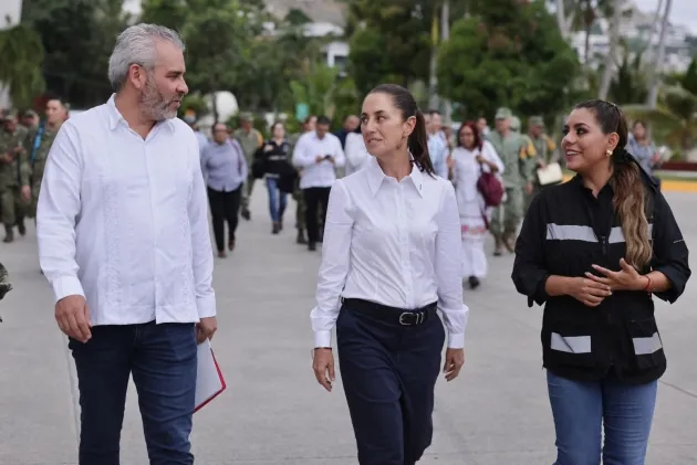 Ramírez Bedolla informa a Sheinbaum afectaciones por huracán John 