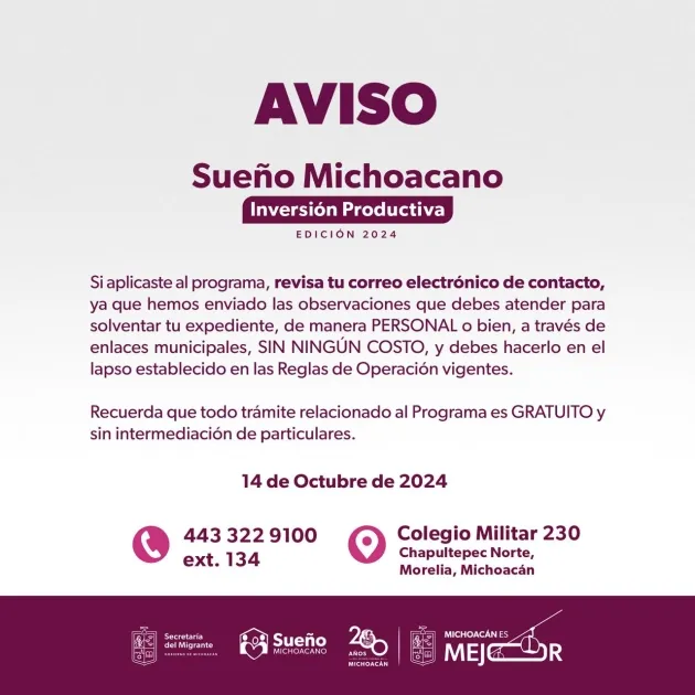 Informa Semigrante a Solicitantes de 
