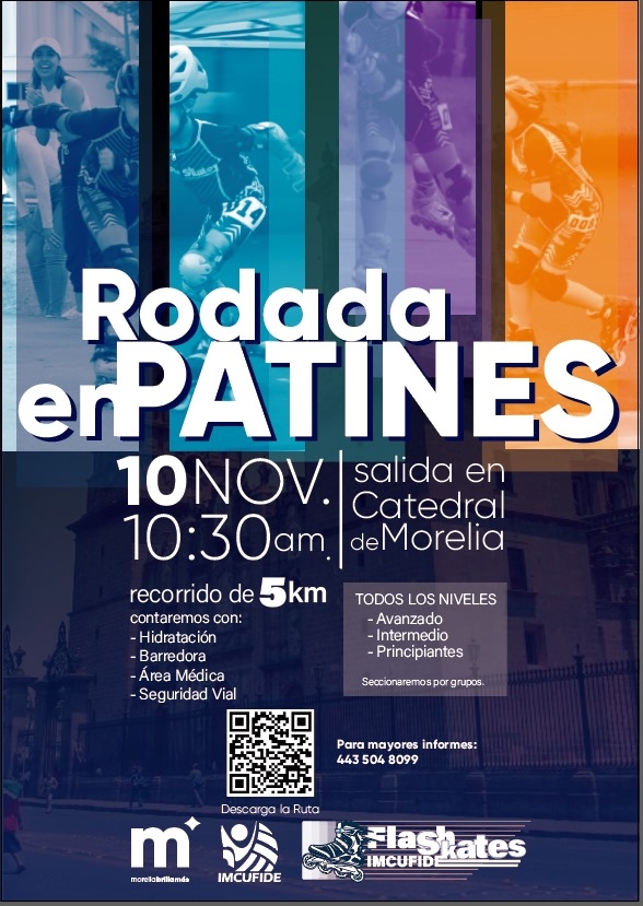 IMCUFIDE prepara Rodada en Patines en el Centro de Morelia 