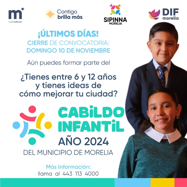 Últimos días para que niñas y niños participen en Cabildo Infantil 2024 de DIF Morelia 