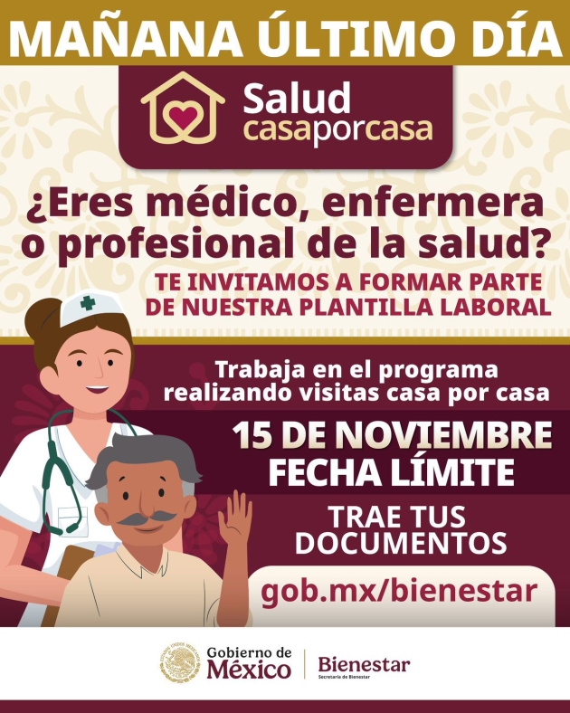 Registro de profesionales para Programa Salud Casa por Casa concluye el 15 de noviembre: Ariadna Montiel