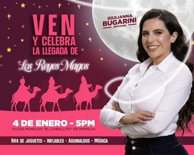 Sábado, 5:00 pm hrs, en el Caballito, la Dip. Giulianna Bugarini Celebrará Día de Reyes Entregando Juguetes 
