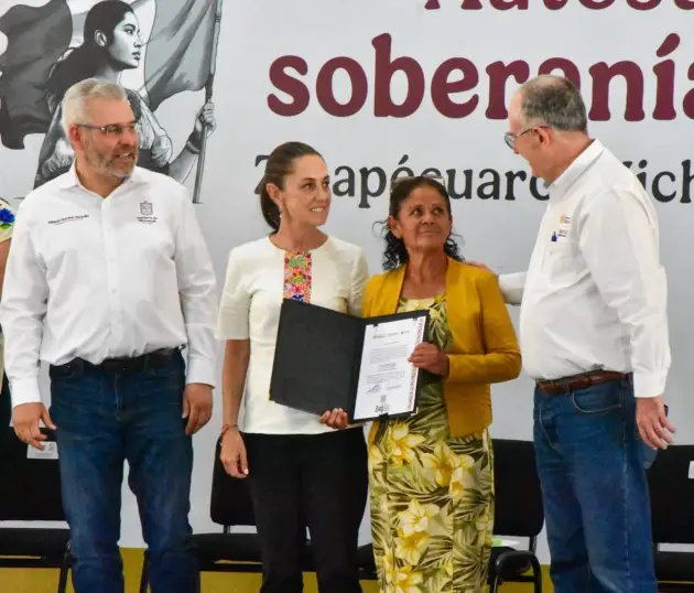 En Zinapécuaro, Michoacán, la  Presidenta da banderazo de salida a Cosechando Soberanía para aumentar la producción alimentaria en México