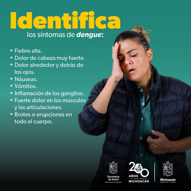 Bajan 65 % casos de dengue en Michoacán: Secretaria de Salud 