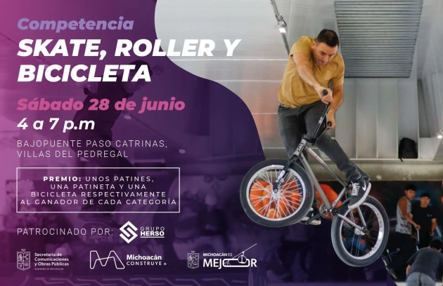 ¡Adrenalina en Paso Catrinas! SCOP te reta a la gran competencia de skate, roller y bici 