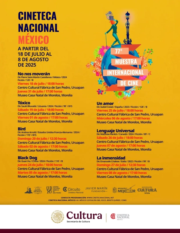 Se presenta la Muestra de la Cineteca Nacional en Morelia y Uruapan,  invitados todos 