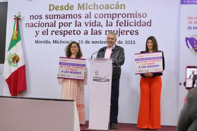 Michoacán se suma al compromiso nacional por el respeto a las mujeres: ARB 