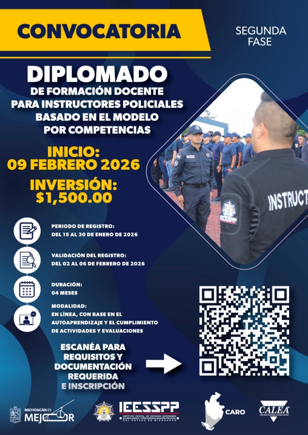 Abierta convocatoria para diplomado en formación para instructores policiales: IEESSPP 