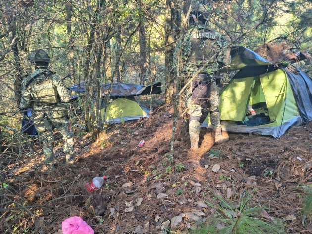 SSP inhabilita 2 campamentos ilícitos y asegura 2 vehículos en Salvador Escalante 