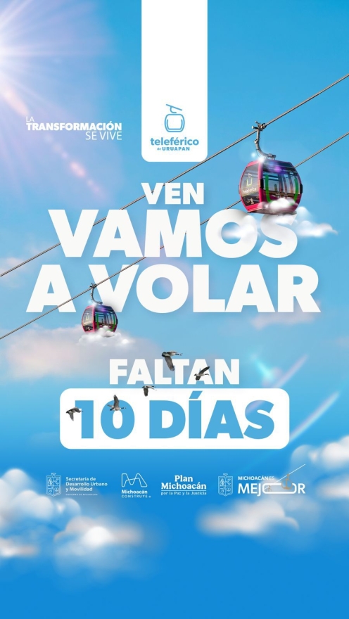 "Inicia cuenta regresiva; faltan solo 10 días para inaugurar el teleférico de Uruapan": Ramírez Bedo