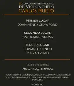 John Henry Crawford ganador del IX Concurso Internacional de Violonchelo Carlos Prieto