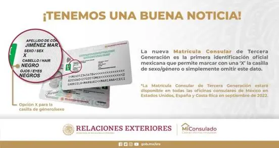 Â¡Atención Connacionales Residentes en USA:  Comienza ya  la expedición de la nueva Matrícula Consular de Tercera Generación! 