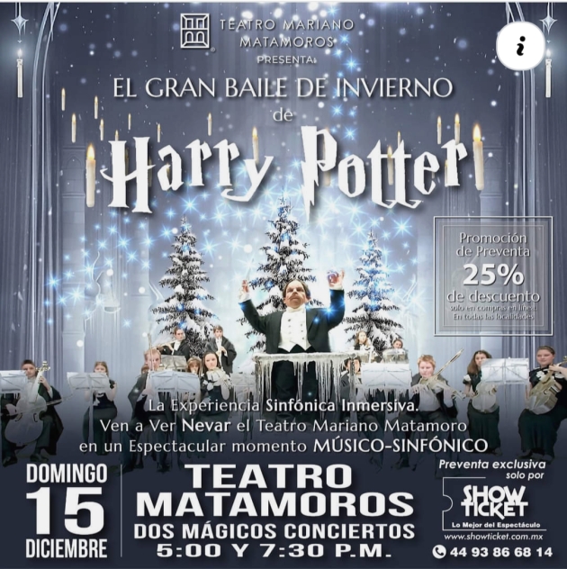 El Gran Baile de Invierno de Harry Potter se presentará en el Teatro Matamoros  