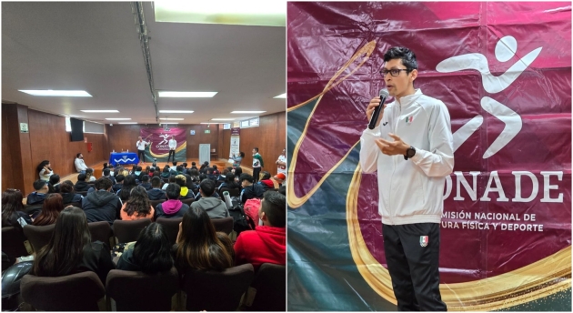 Noel Chama y José Sánchez motivan a estudiantes de CETIS No. 32 en Semana de la Excelencia Deportiva