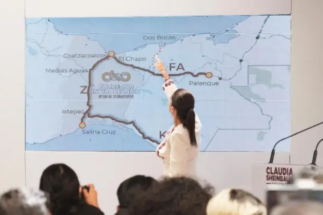 Claudia Sheinbaum anuncia ampliación del tren maya y del tren interoceánico durante su gobierno   