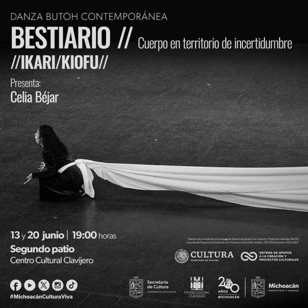 Explora la danza butoh con esta presentación gratuita en el Clavijero   