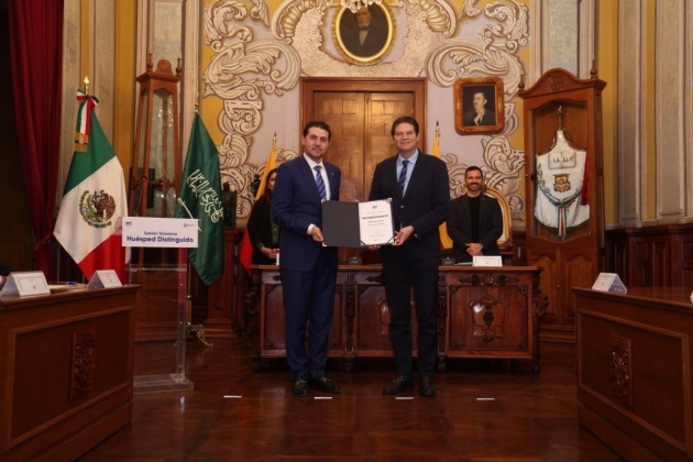 Alfonso Martínez destaca ventajas competitivas de Morelia ante Embajador de Arabia Saudita 
