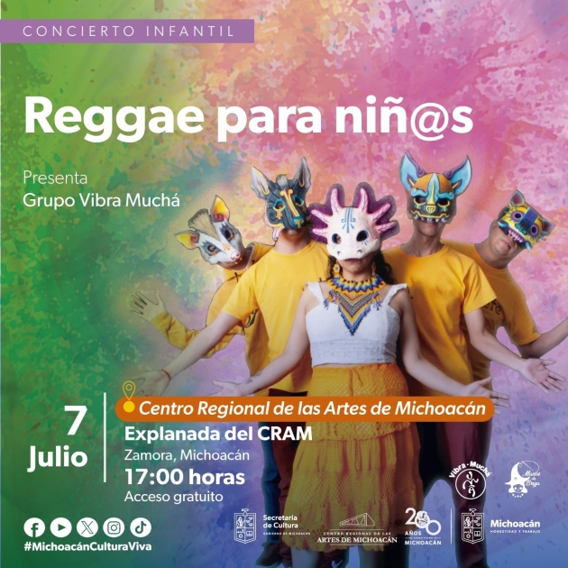 Invita Secum a concierto gratuito de reggae para infancias y juventudes, en el CRAM de Zamora 