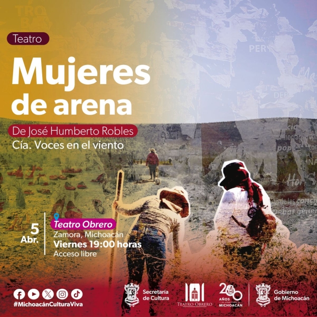 Mujeres de Arena, obra que retrata la desaparición forzada llega a Zamora 